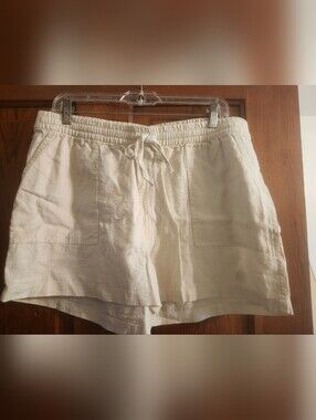 J. Crew Ecru 100% Linen Drawstring Shorts
